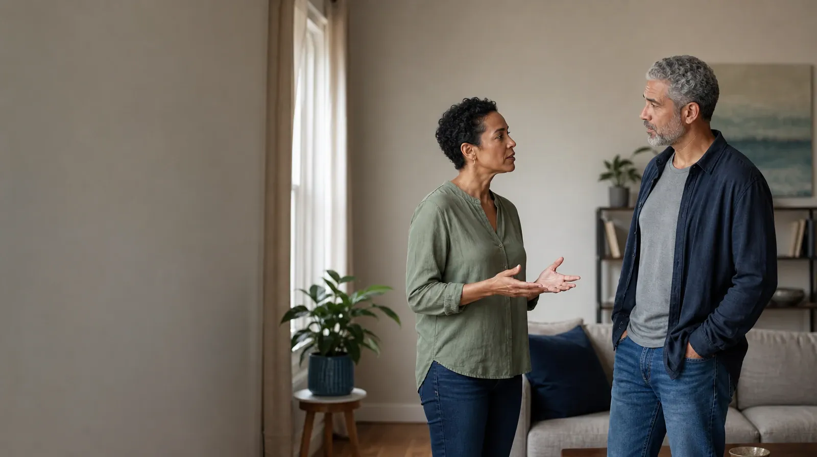 Cocaine Addiction Treatment for Palm Beach Gardens, FL Residents | Two adults share a careful conversation at home Two adults share a careful conversation at home · Cocaine Addiction Treatment for Palm Beach Gardens, FL Residents