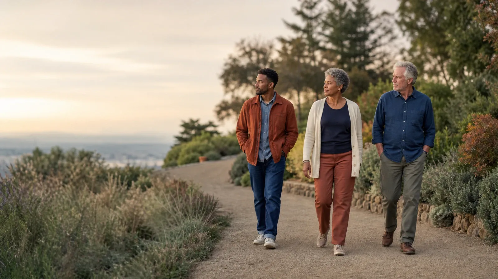 Alcohol Addiction Treatment for Pinecrest, FL Residents | Two adults walk and talk on a quiet garden path Two adults walk and talk on a quiet garden path · Alcohol Addiction Treatment for Pinecrest, FL Residents