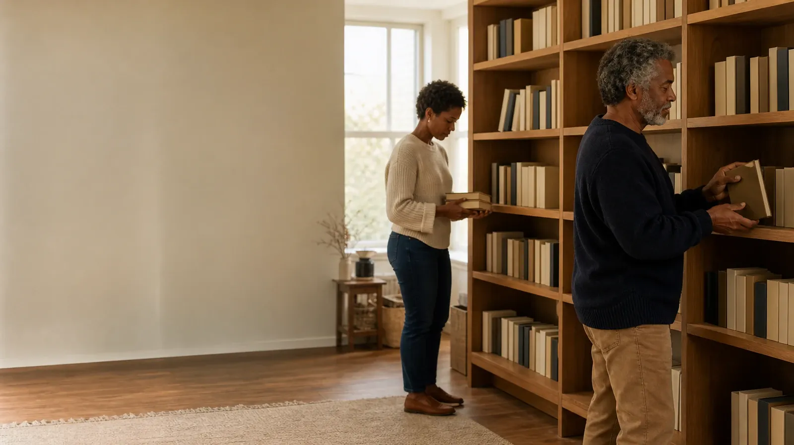 Alcohol Addiction Treatment for Plantation, FL Residents | Two adults sort plain books on a home bookcase Two adults sort plain books on a home bookcase · Alcohol Addiction Treatment for Plantation, FL Residents