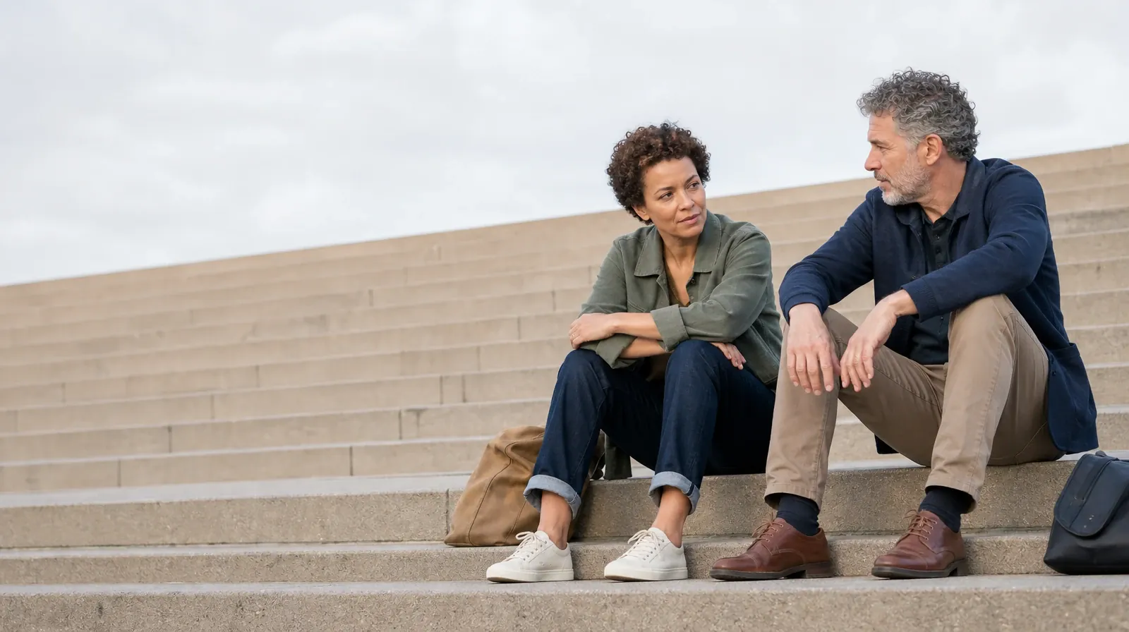 Planning Time Away for Treatment for Richmond West, FL Residents | Two adults talk while seated on broad outdoor steps Two adults talk while seated on broad outdoor steps · Planning Time Away for Treatment for Richmond West, FL Residents