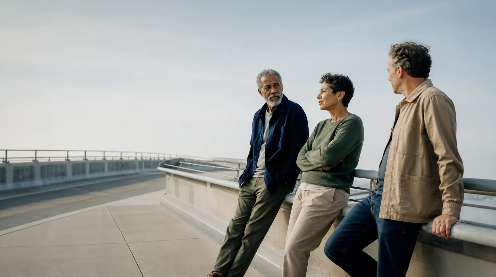 Starting a Treatment Conversation for Riviera Beach, FL Residents | Three adults pause near an anonymous pedestrian bridge Three adults pause near an anonymous pedestrian bridge · Starting a Treatment Conversation for Riviera Beach, FL Residents