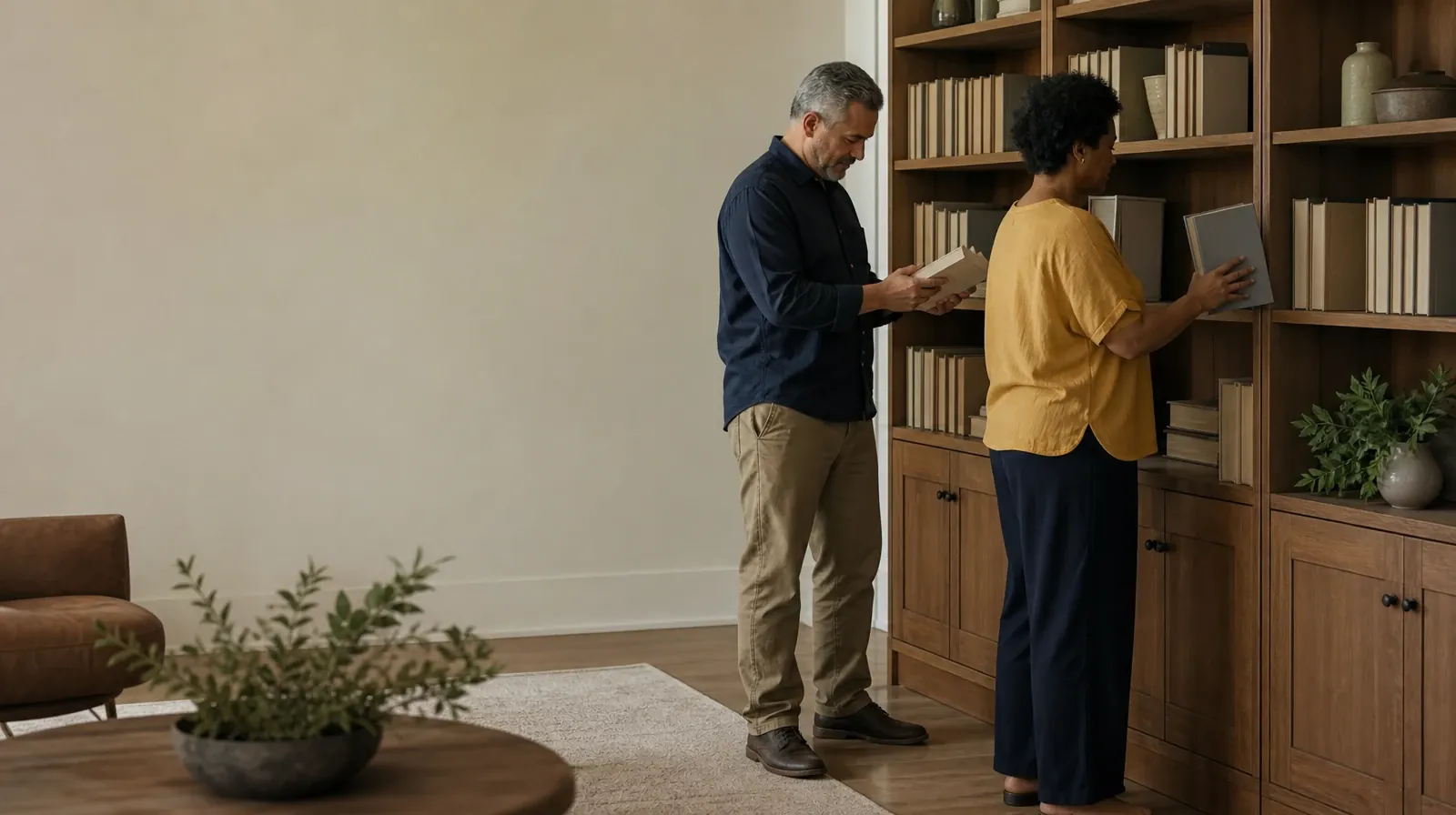 Polysubstance use Addiction Treatment for Riviera Beach, FL | Two adults sort plain books on a home bookcase Two adults sort plain books on a home bookcase · Polysubstance use Addiction Treatment for Riviera Beach, FL