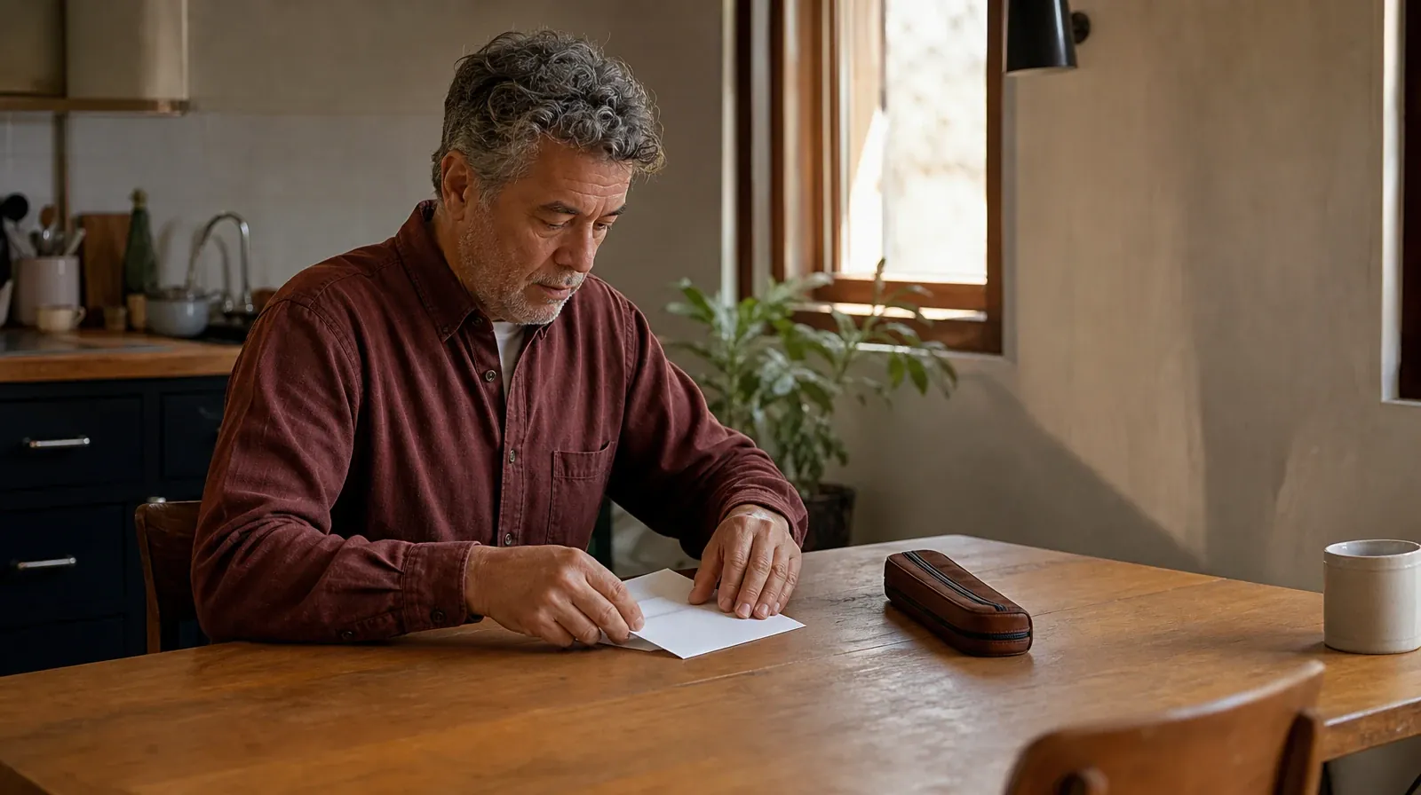 An adult folds blank paper beside a closed pen case · Residential Addiction Treatment for Royal Palm Beach, FL