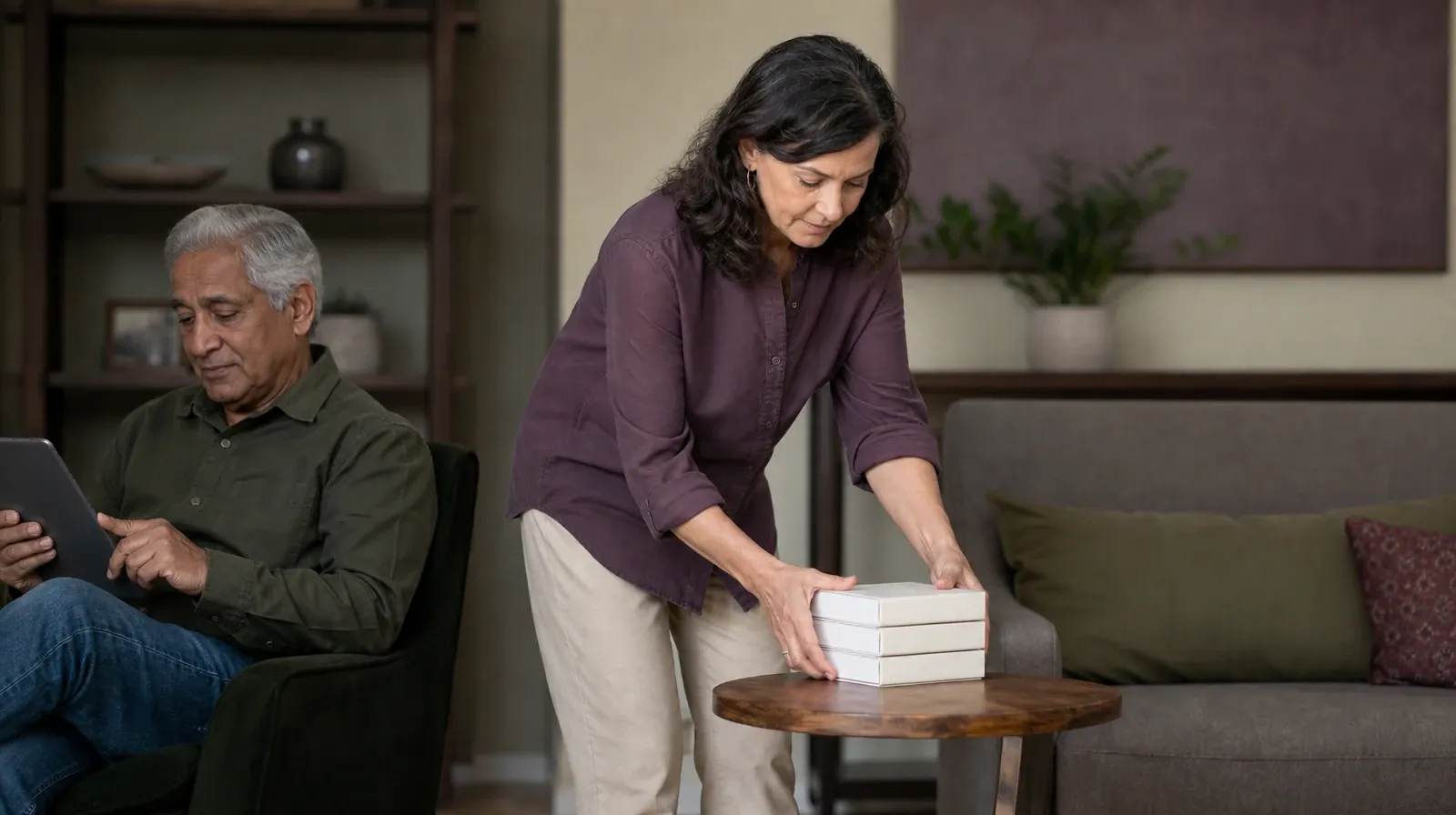 An adult stacks three plain books on a table · Fentanyl Addiction Treatment for South Miami, FL Residents