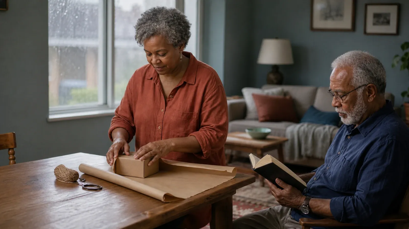 An adult wraps a small box in plain brown paper · Residential Addiction Treatment for South Palm Beach, FL