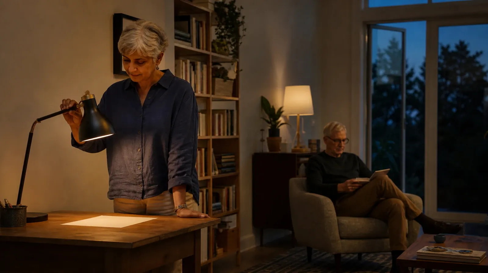 An adult adjusts a desk lamp beside blank paper · Treatment Cost Questions for Southwest Ranches, FL Residents
