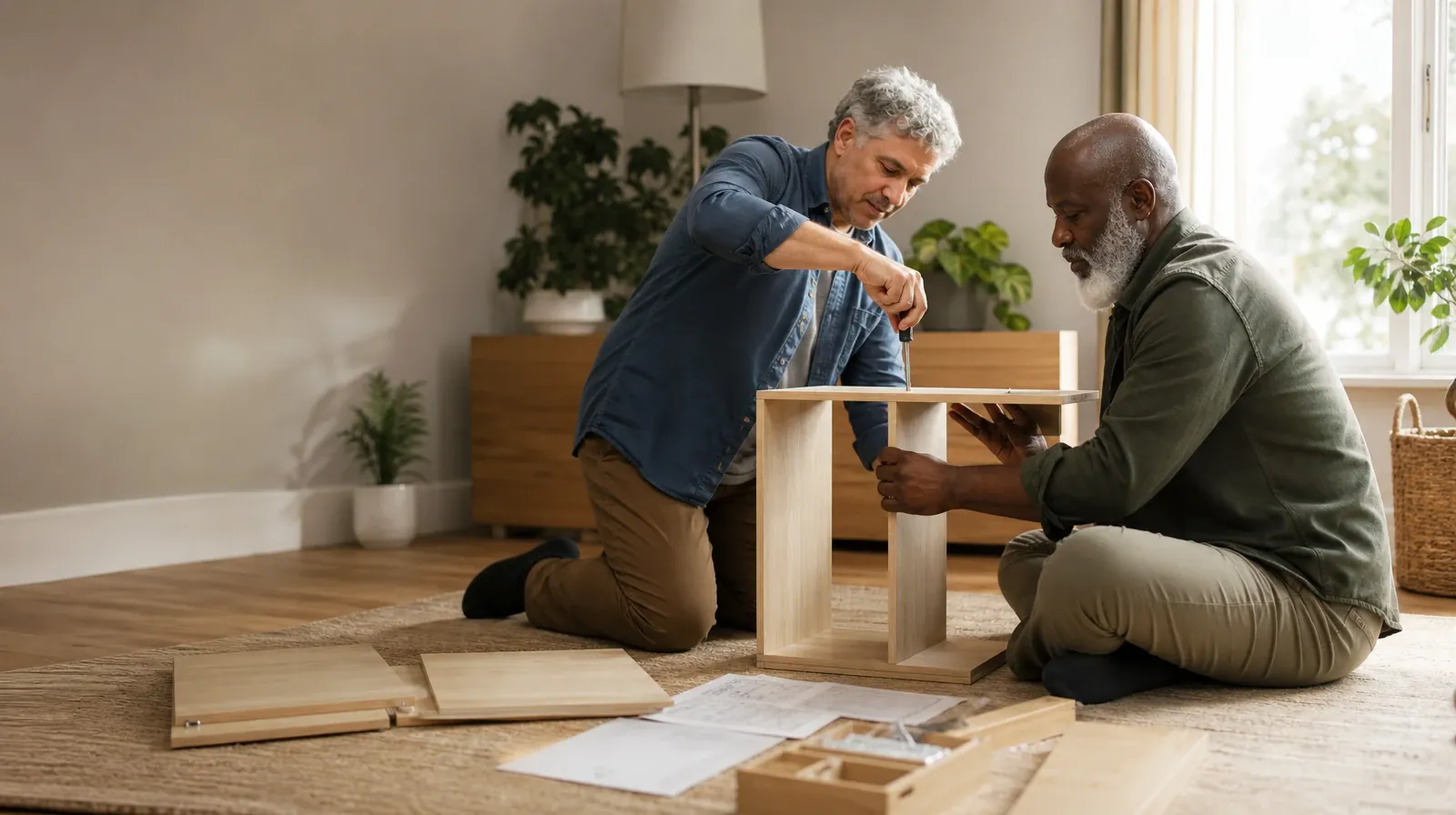 Polysubstance use Addiction Treatment for Southwest Ranches, FL | Two adults assemble a small shelf together Two adults assemble a small shelf together · Polysubstance use Addiction Treatment for Southwest Ranches, FL