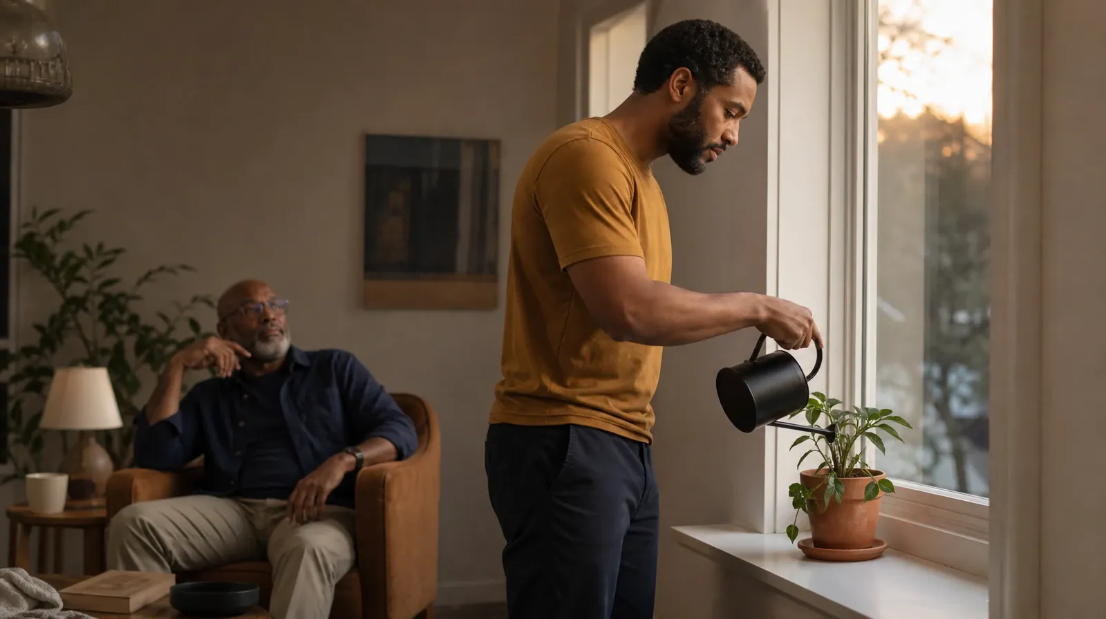 An adult waters a small houseplant by a window · Fentanyl Addiction Treatment for Summerland Key, FL Residents