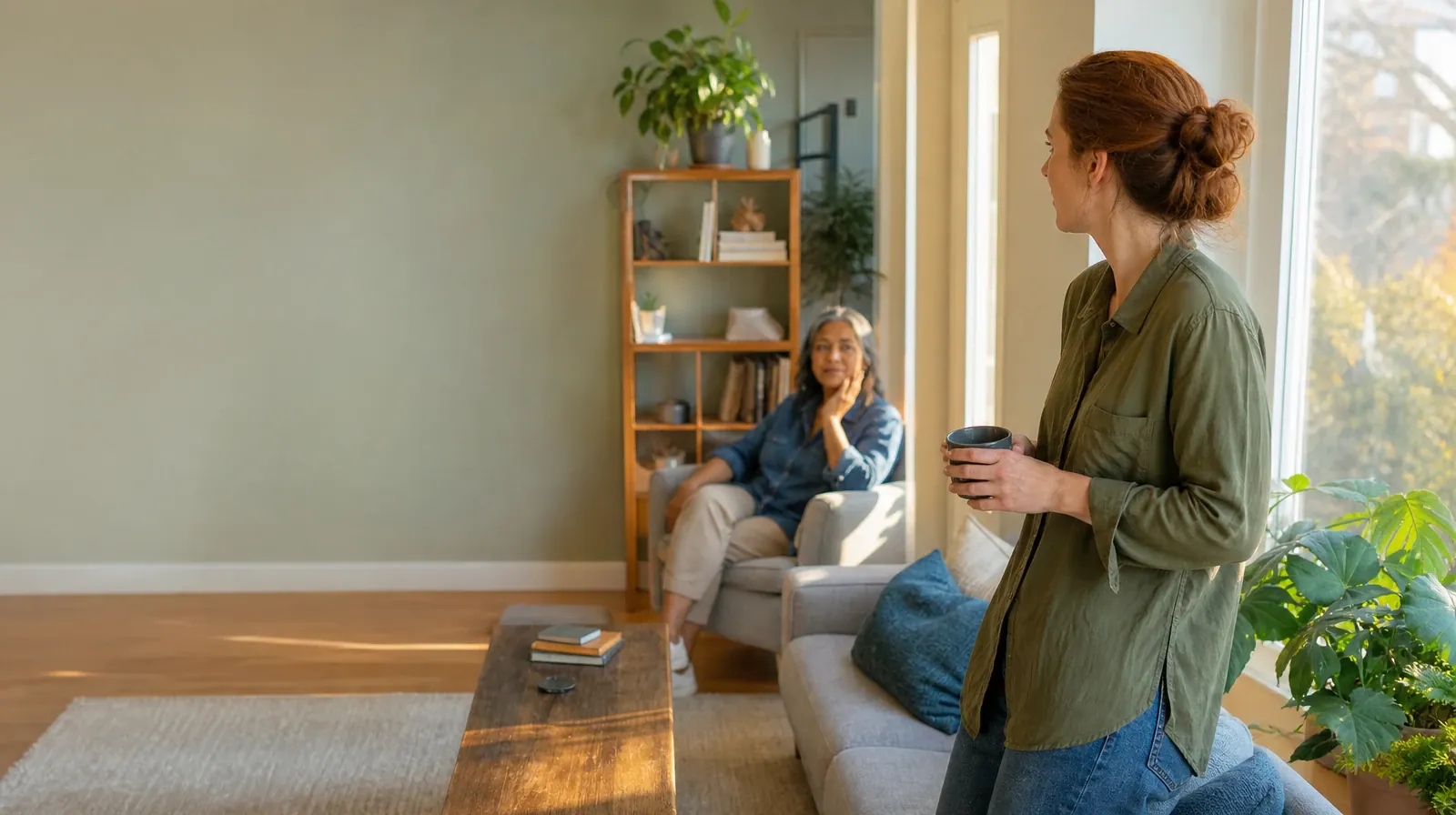 Cocaine Addiction Treatment for Sunrise, FL Residents | An adult turns from a window toward another adult An adult turns from a window toward another adult · Cocaine Addiction Treatment for Sunrise, FL Residents