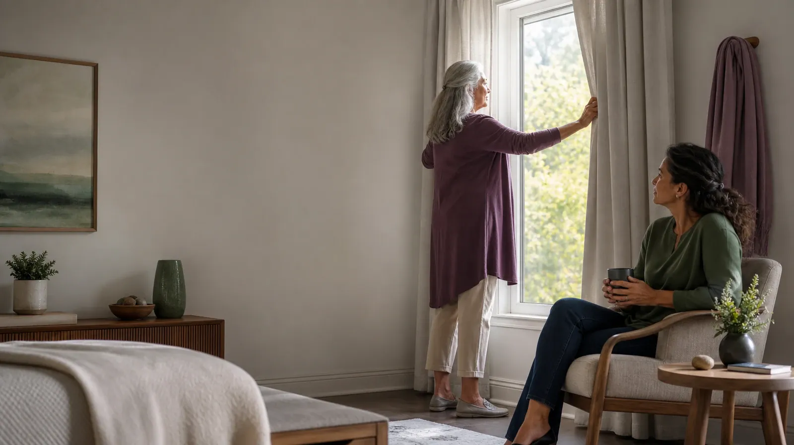 Cocaine Addiction Treatment for Tamarac, FL Residents | An adult opens curtains while another waits nearby An adult opens curtains while another waits nearby · Cocaine Addiction Treatment for Tamarac, FL Residents