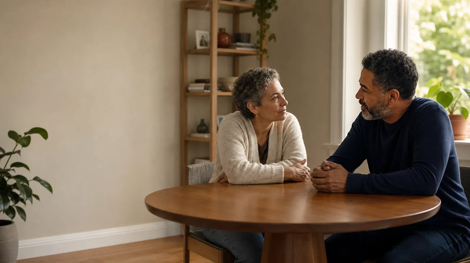 Methamphetamine Addiction Treatment for Tamarac, FL Residents | Two adults have a calm conversation at a round table Two adults have a calm conversation at a round table · Methamphetamine Addiction Treatment for Tamarac, FL Residents