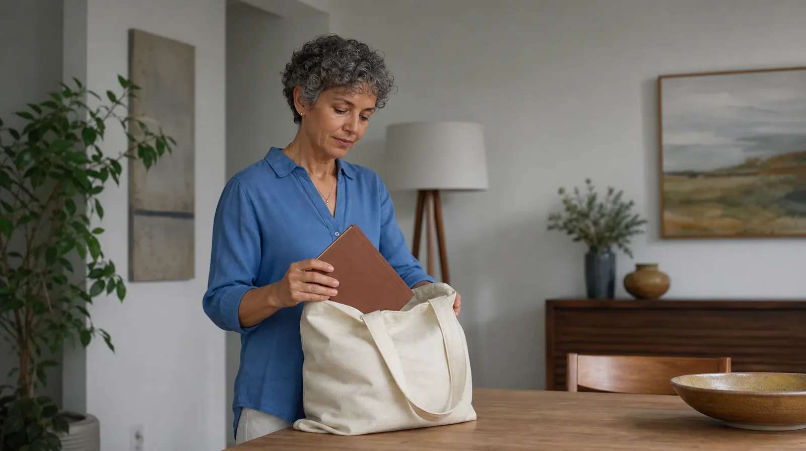 An adult places a closed journal in a fabric tote · Benzodiazepines Addiction Treatment for Upper Matecumbe Key, FL