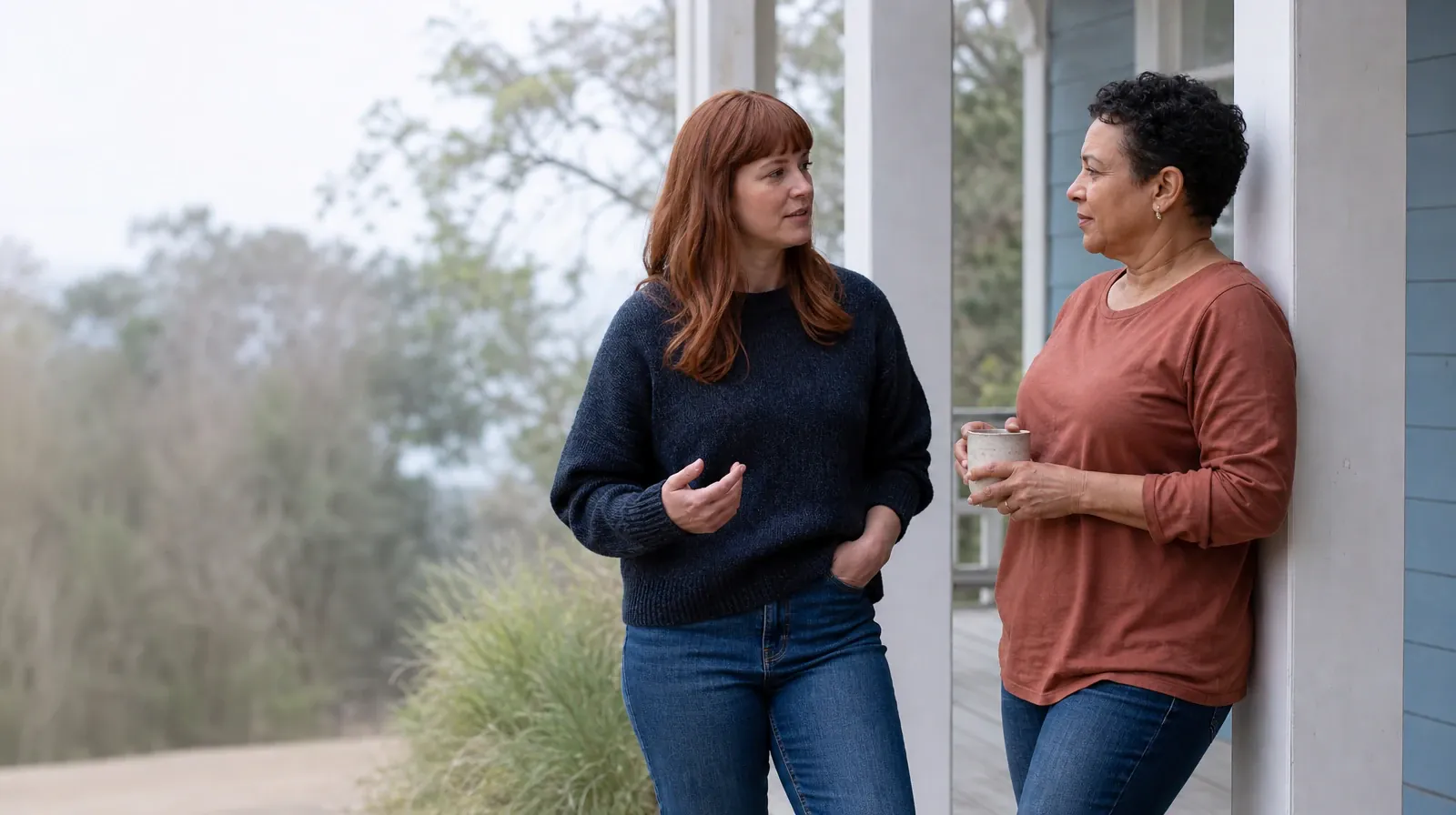 Planning Time Away for Treatment for West Miami, FL Residents | Two adults share a calm porch conversation Two adults share a calm porch conversation · Planning Time Away for Treatment for West Miami, FL Residents