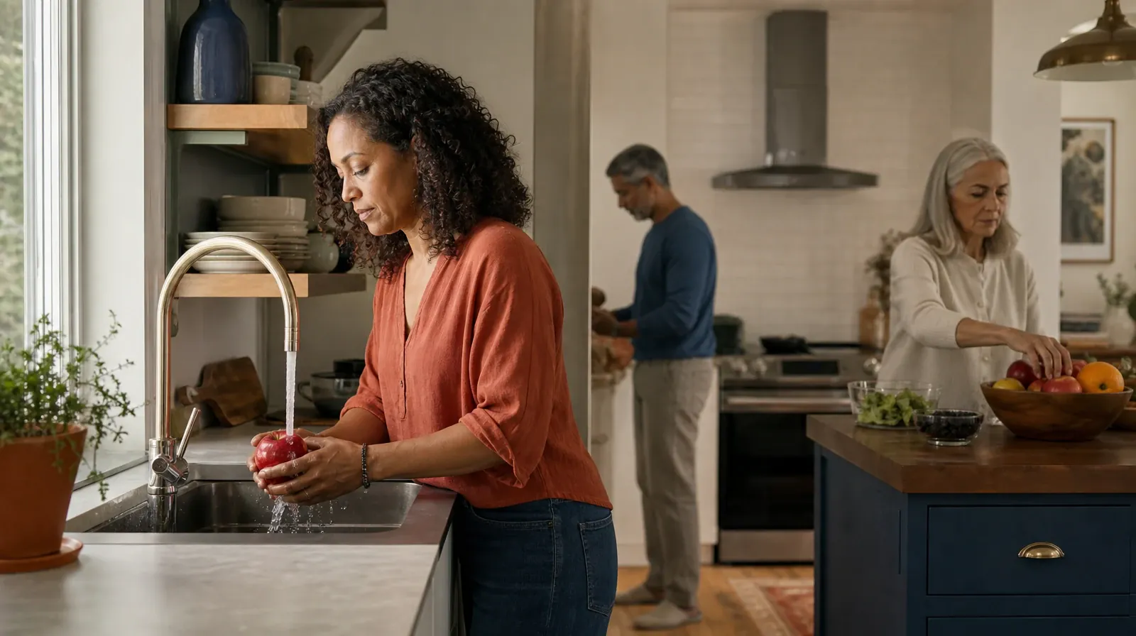 MDMA Addiction Treatment for West Palm Beach, FL Residents | An adult rinses an apple at a kitchen sink An adult rinses an apple at a kitchen sink · MDMA Addiction Treatment for West Palm Beach, FL Residents