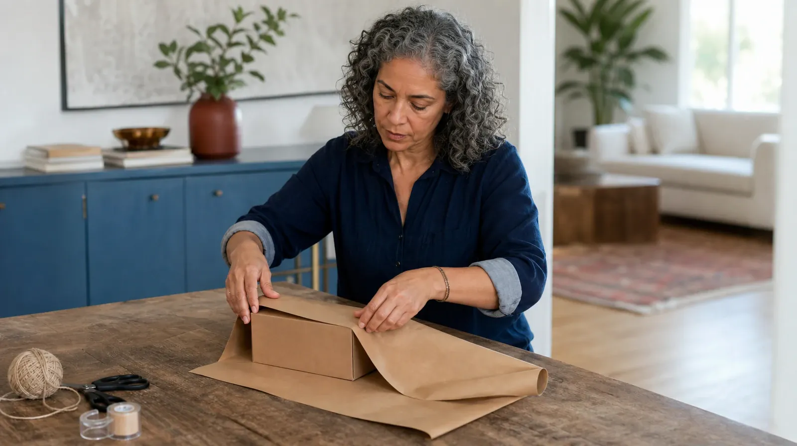 An adult wraps a small box in plain brown paper · Starting a Treatment Conversation for Westchester, FL Residents