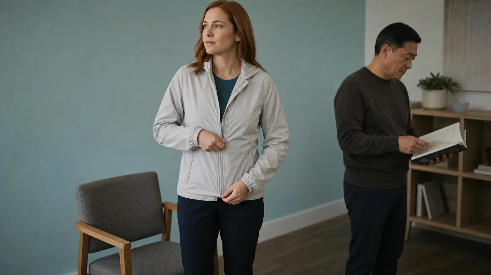 Methamphetamine Addiction Treatment for Weston, FL Residents | An adult zips a light jacket beside an empty chair An adult zips a light jacket beside an empty chair · Methamphetamine Addiction Treatment for Weston, FL Residents