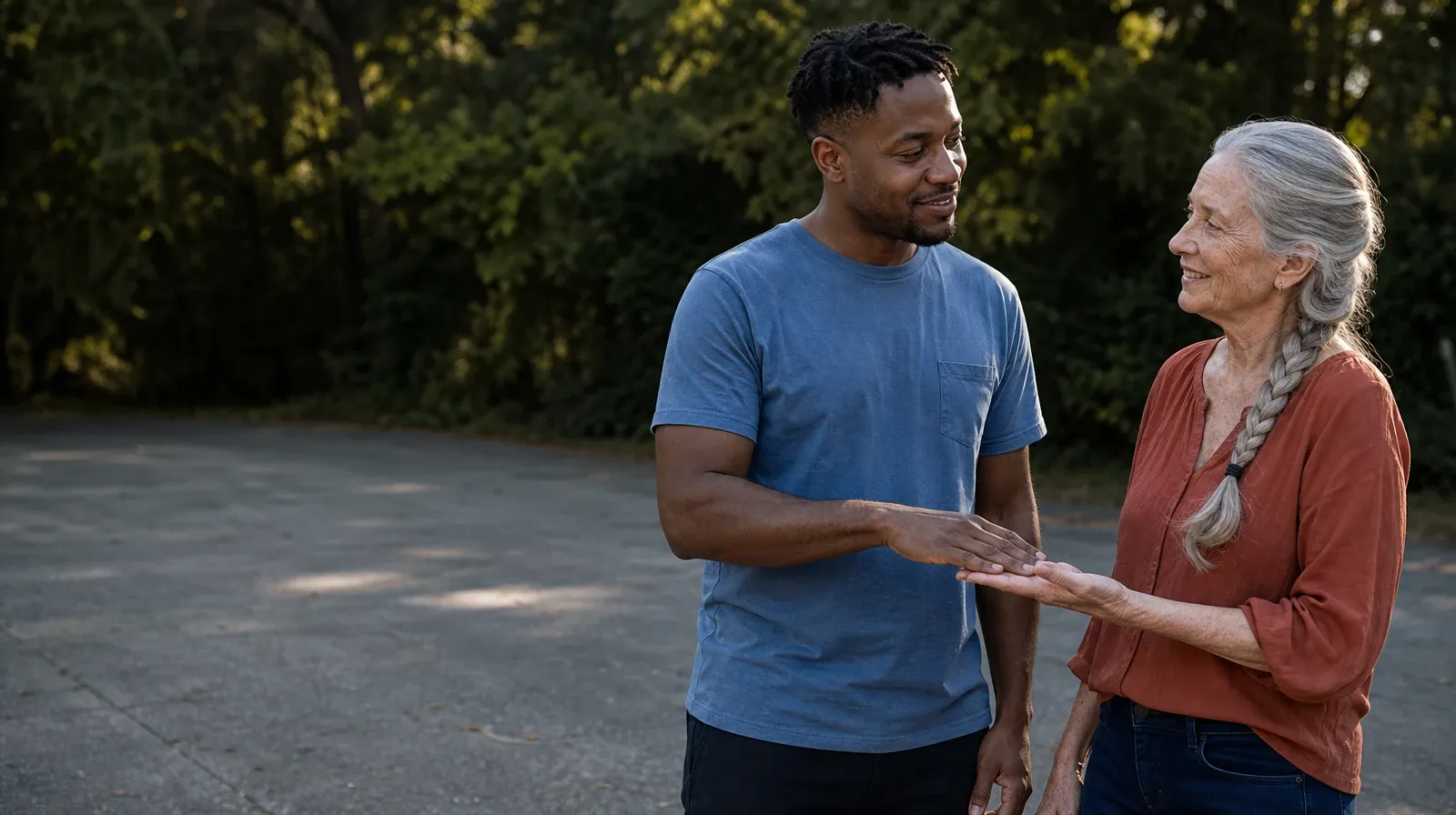 Addiction Treatment for Wilton Manors, FL Residents | Two adults exchange a small low-five at waist height while sharing a… Two adults exchange a small low-five at waist height while sharing a… · Addiction Treatment for Wilton Manors, FL Residents