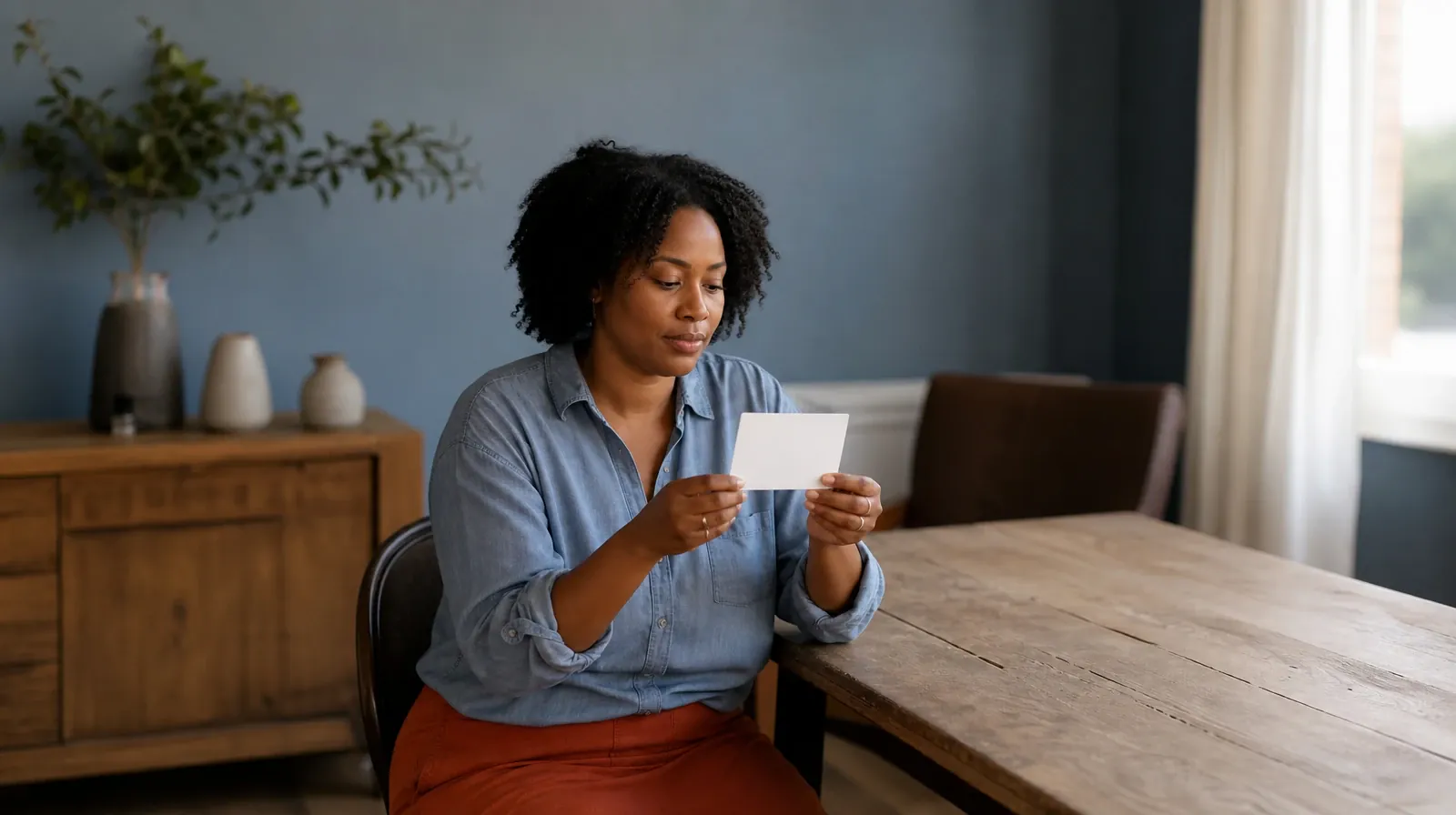 Reconnecting With Support After Adderall Use in South Florida | An adult holds a small blank card above a table An adult holds a small blank card above a table · Reconnecting With Support After Adderall Use in South Florida