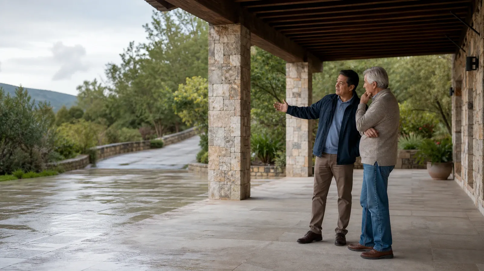 Holidays and Boundaries Around Alcohol Use in South Florida | Two adults talk beneath a covered walkway Two adults talk beneath a covered walkway · Holidays and Boundaries Around Alcohol Use in South Florida