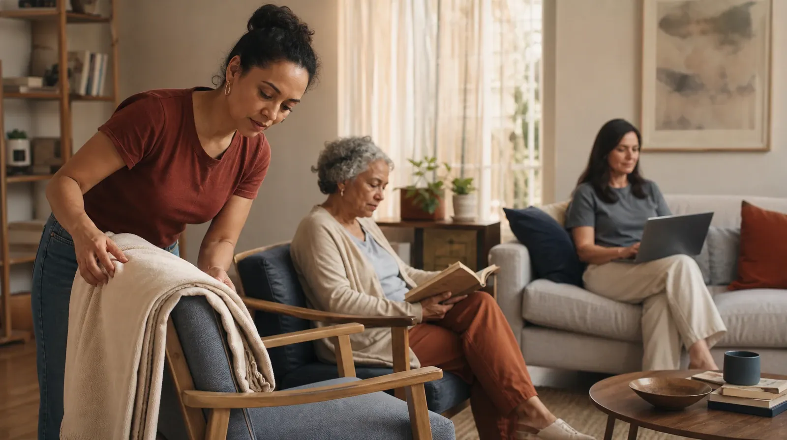 Telling Someone You Trust About Alcohol Use in South Florida | An adult folds a plain cotton throw over a chair An adult folds a plain cotton throw over a chair · Telling Someone You Trust About Alcohol Use in South Florida