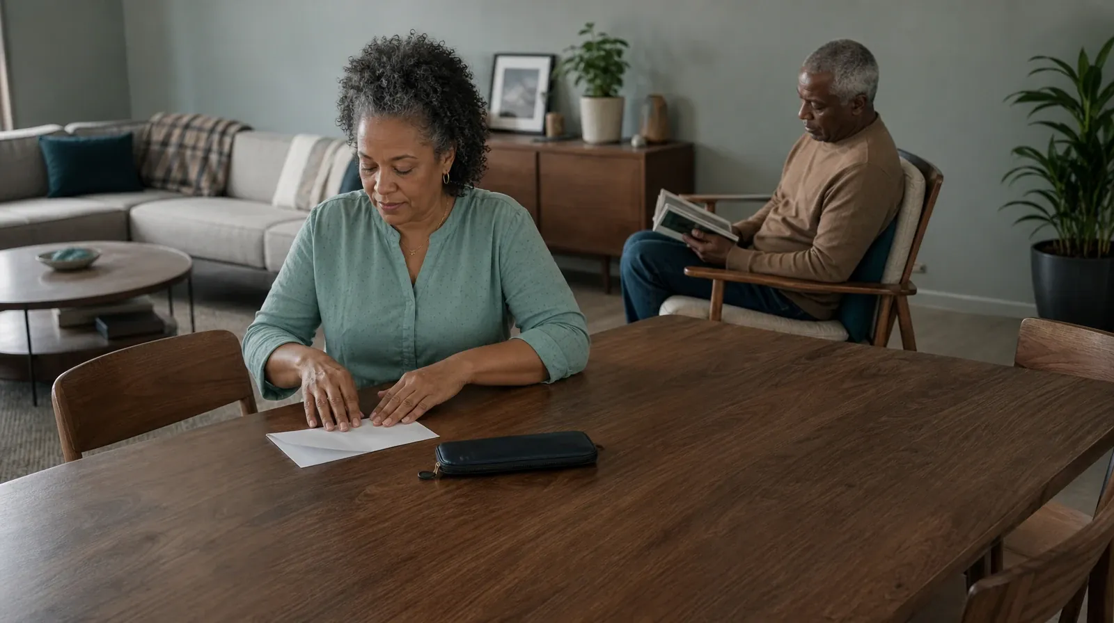 An adult folds blank paper beside a closed pen case · Reconnecting With Support After Codeine Use in South Florida