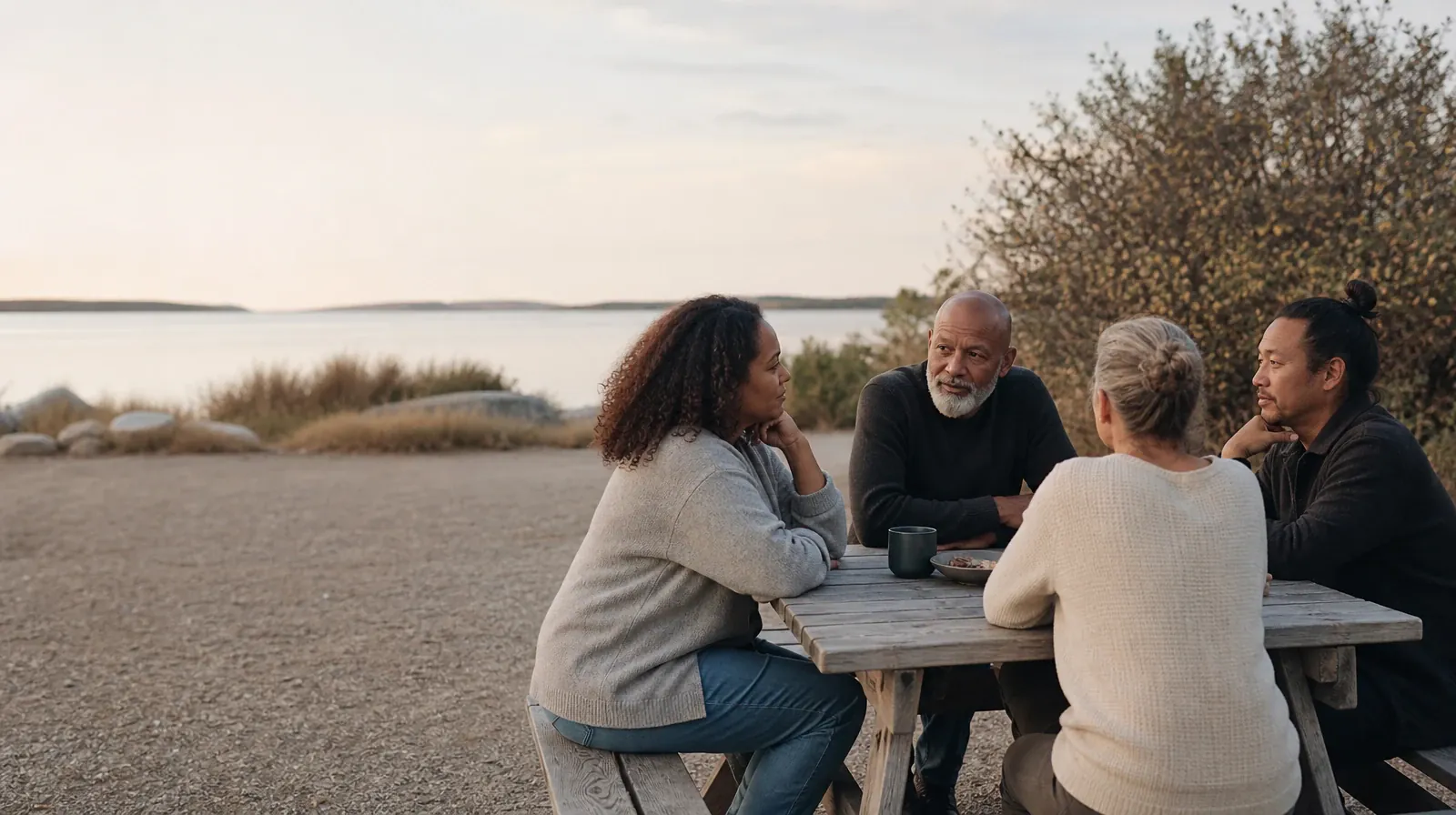 When Your Goals for Change Are Unclear With Crack cocaine Use | Four adults share an informal outdoor conversation Four adults share an informal outdoor conversation · When Your Goals for Change Are Unclear With Crack cocaine Use