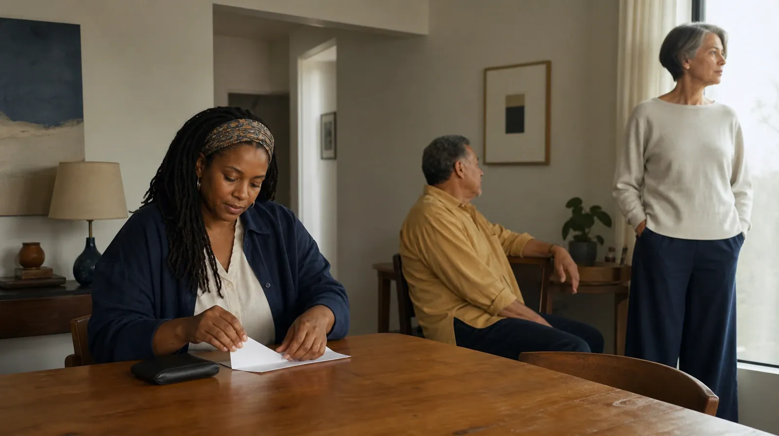 An adult folds blank paper beside a closed pen case · Telling Someone You Trust About Gabapentin Use in South Florida