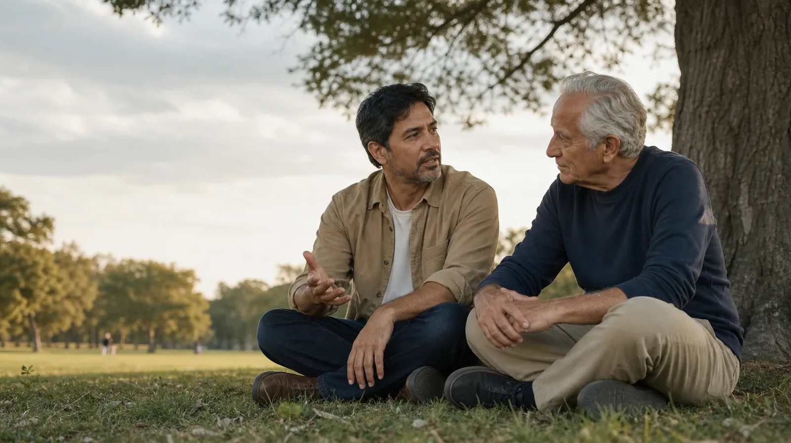 Weekends and Recovery From Heroin Use in South Florida | Two adults talk beneath a tree at a public green Two adults talk beneath a tree at a public green · Weekends and Recovery From Heroin Use in South Florida
