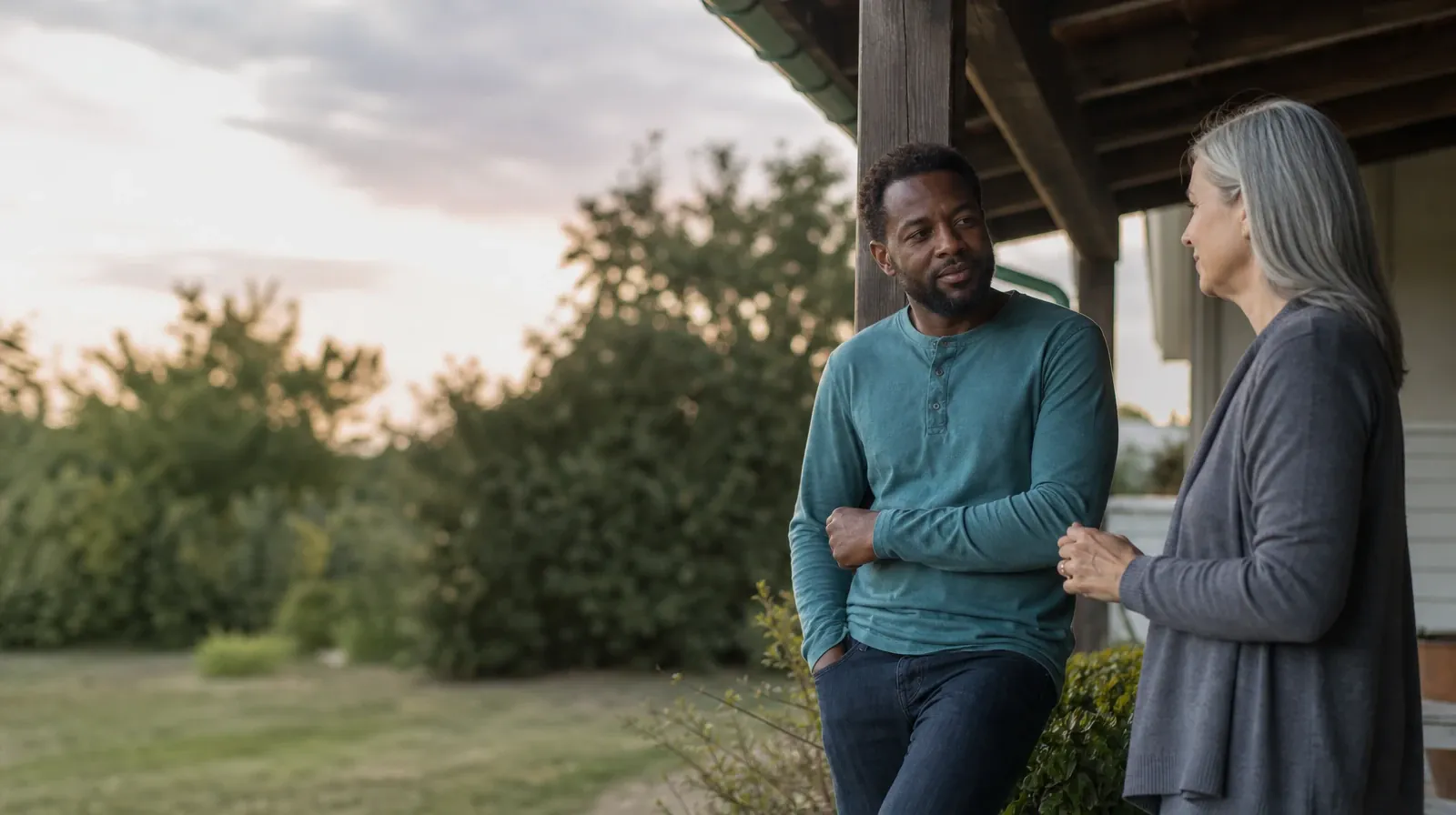 Reconnecting With Support After Klonopin Use in South Florida | Two adults share a calm porch conversation Two adults share a calm porch conversation · Reconnecting With Support After Klonopin Use in South Florida