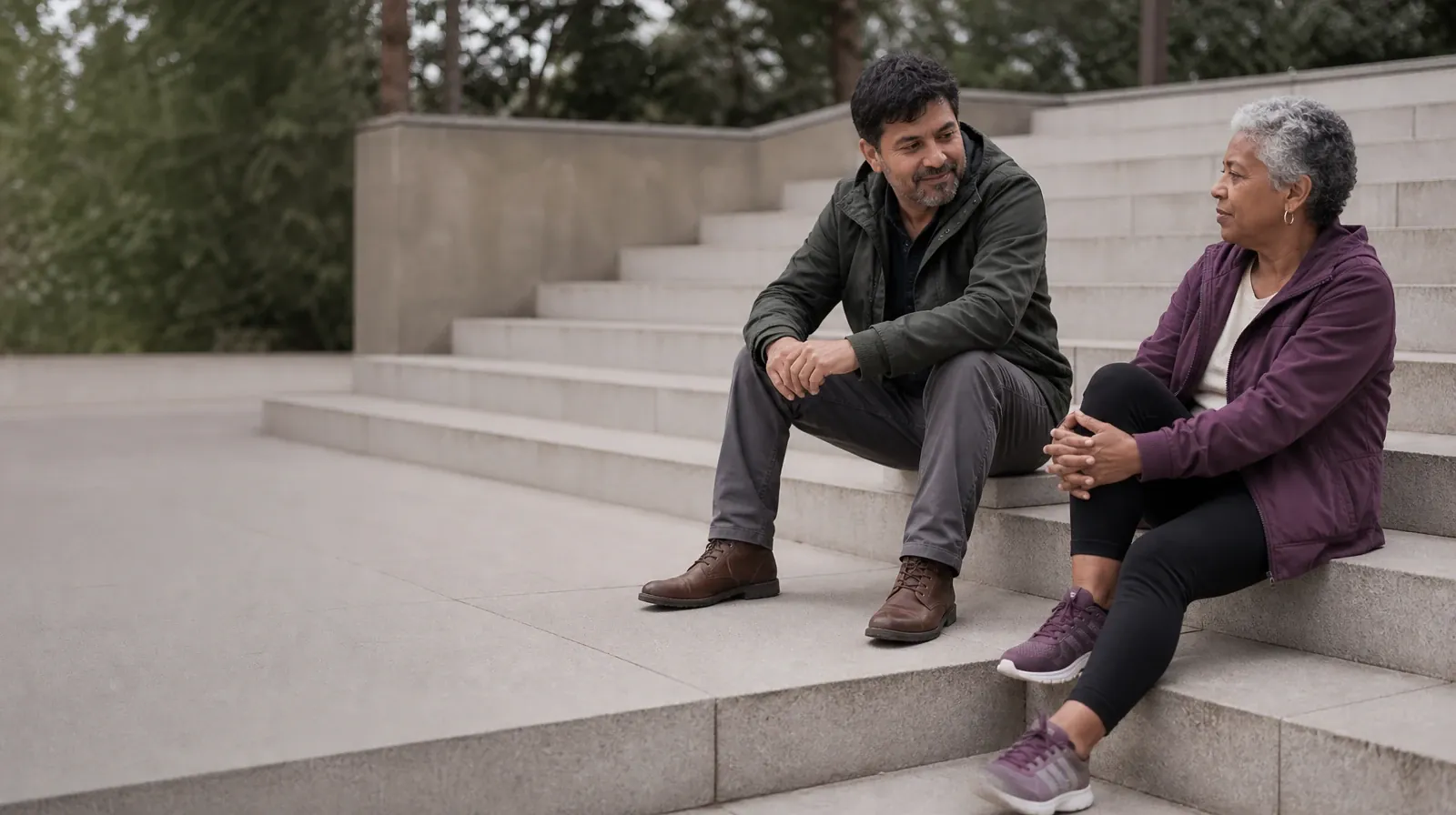 Telling Someone You Trust About Klonopin Use in South Florida | Two adults talk while seated on broad outdoor steps Two adults talk while seated on broad outdoor steps · Telling Someone You Trust About Klonopin Use in South Florida