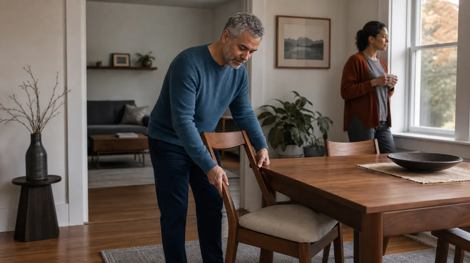 Holidays and Boundaries Around Lunesta Use in South Florida | An adult straightens a chair at a cleared table An adult straightens a chair at a cleared table · Holidays and Boundaries Around Lunesta Use in South Florida