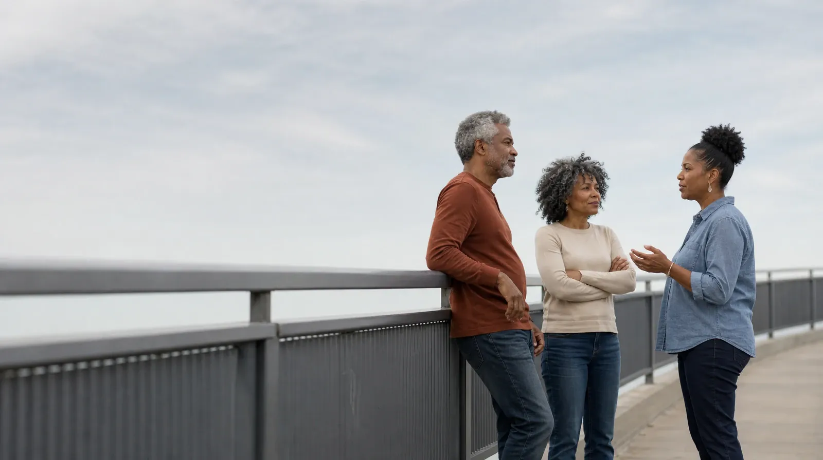 Three adults pause near an anonymous pedestrian bridge · Asking for Practical Help With MDMA Use in South Florida