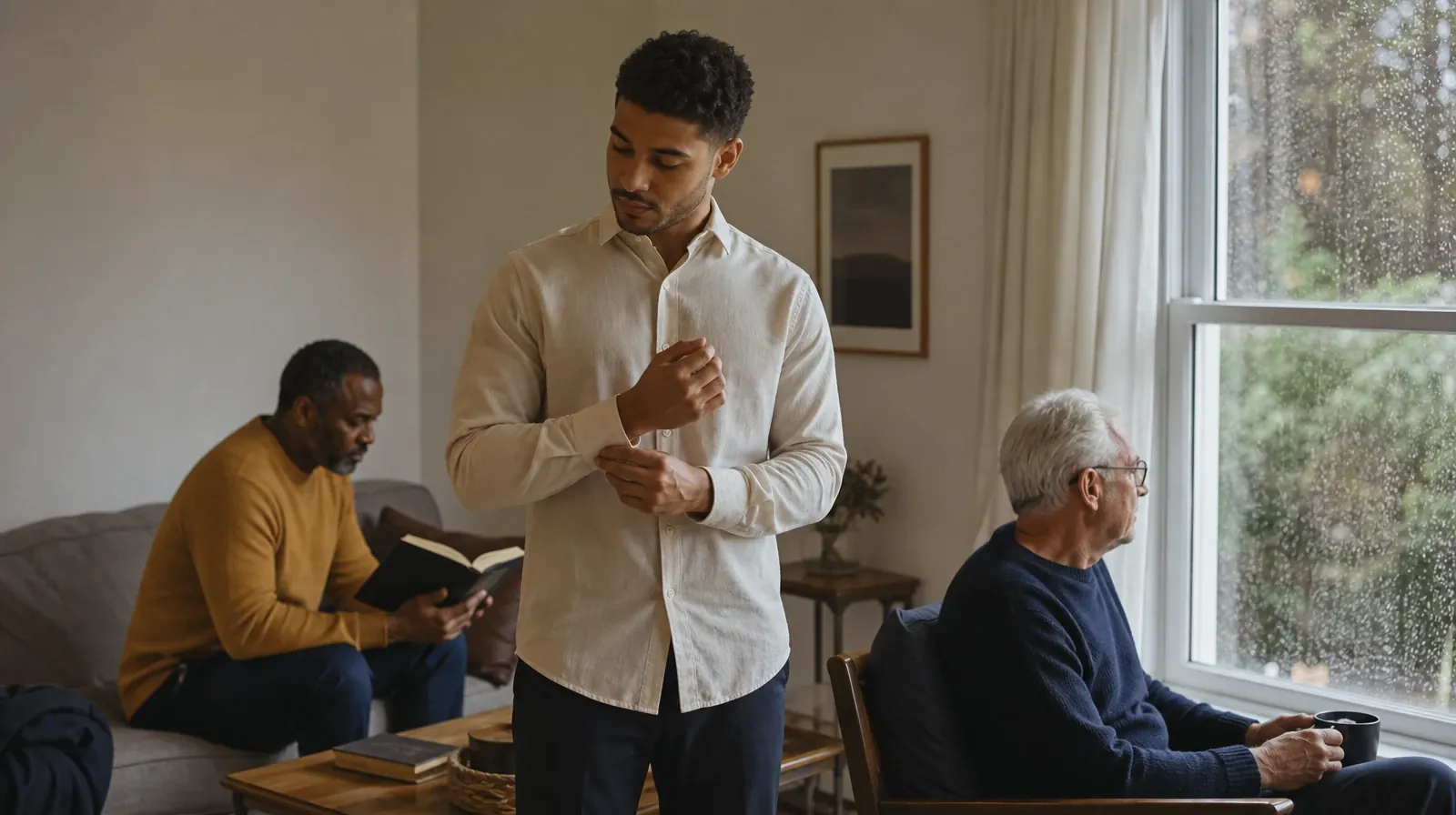 Family Conversations After Treatment for Methamphetamine Use | An adult buttons a shirt cuff near a window An adult buttons a shirt cuff near a window · Family Conversations After Treatment for Methamphetamine Use
