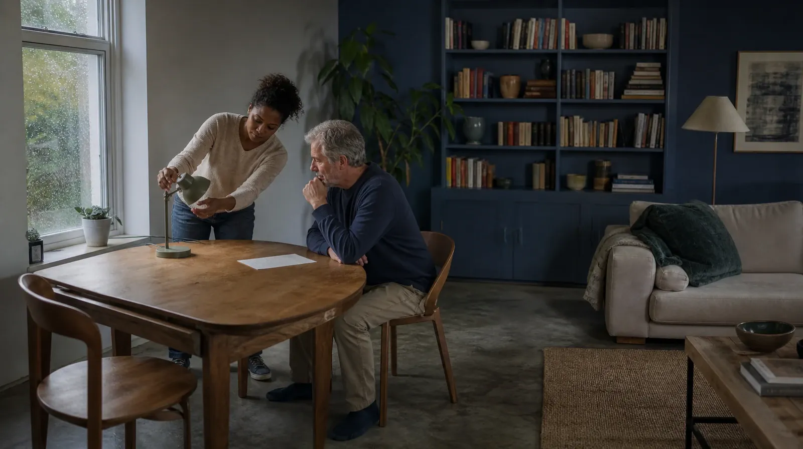 Family Conversations After Treatment for Morphine Use | An adult adjusts a desk lamp beside blank paper An adult adjusts a desk lamp beside blank paper · Family Conversations After Treatment for Morphine Use