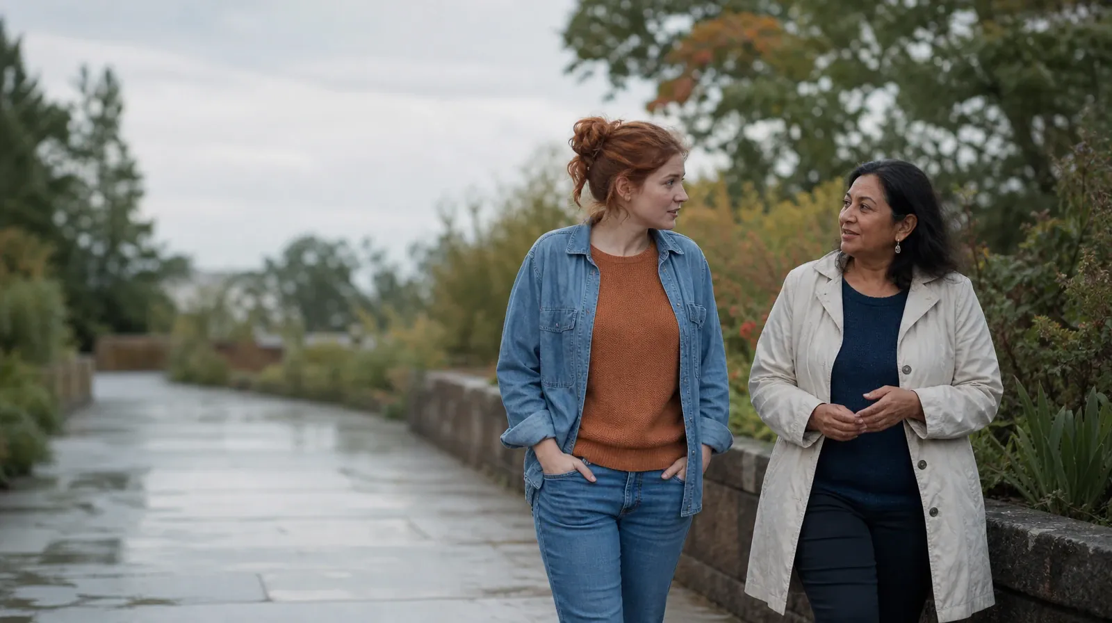 Asking for Practical Help With Nitrous oxide Use in South Florida | Two adults walk and talk beside a garden wall Two adults walk and talk beside a garden wall · Asking for Practical Help With Nitrous oxide Use in South Florida