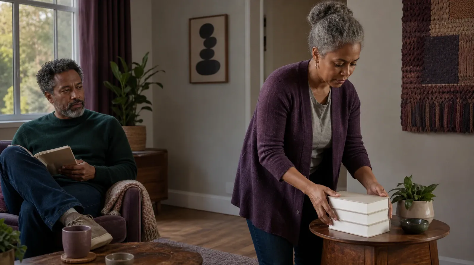 An adult stacks three plain books on a table · Preparing for a Medical Visit About Percocet Use in South Florida