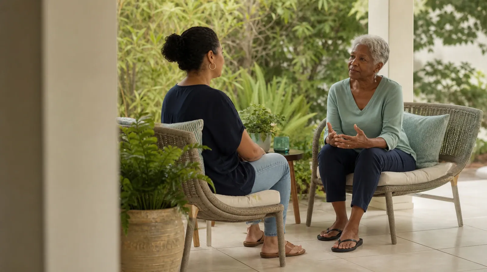 Choosing Follow-Up Questions About Vicodin Use in South Florida | Adults listening to one another in an ordinary setting Adults listening to one another in an ordinary setting · Choosing Follow-Up Questions About Vicodin Use in South Florida