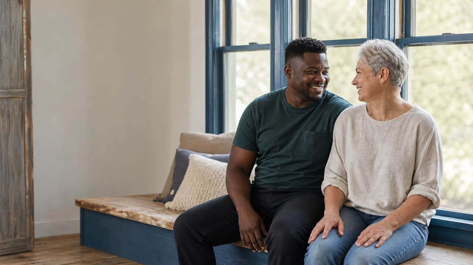Two adults share a small shoulder-to-shoulder nudge while… · Helping an Adult Sibling With Alcohol Use in South Florida