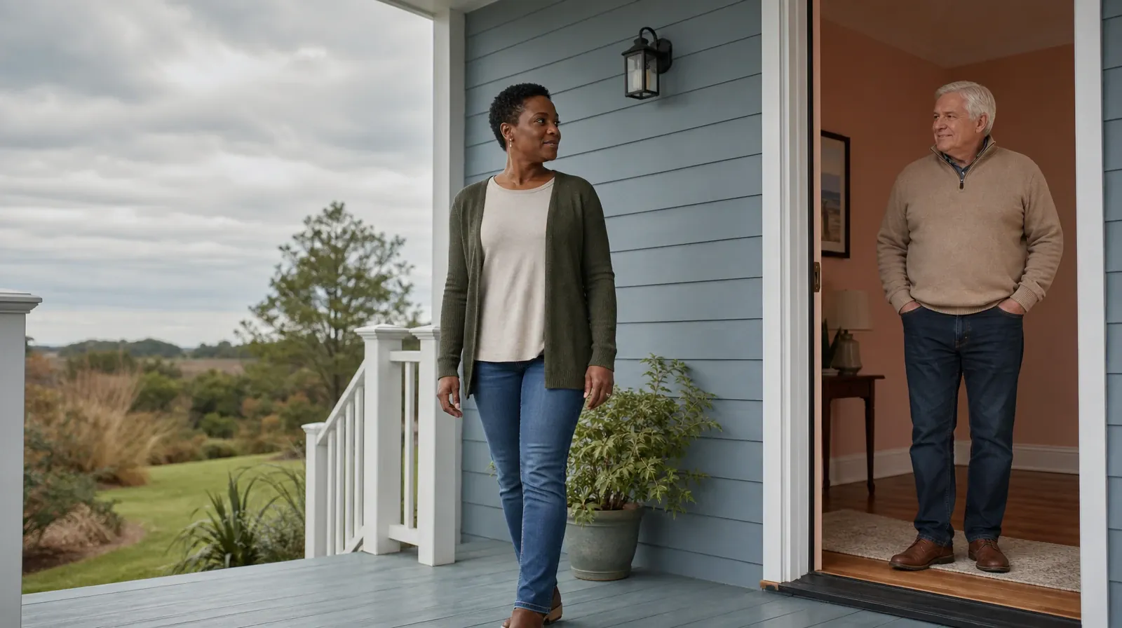 Treatment Consent and Privacy With Alcohol Use in South Florida | An adult steps onto an open home porch while another… An adult steps onto an open home porch while another… · Treatment Consent and Privacy With Alcohol Use in South Florida