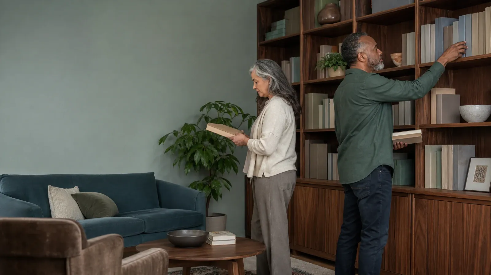 Preparing for Appointments About Ambien Use in South Florida | Two adults sort plain books on a home bookcase Two adults sort plain books on a home bookcase · Preparing for Appointments About Ambien Use in South Florida