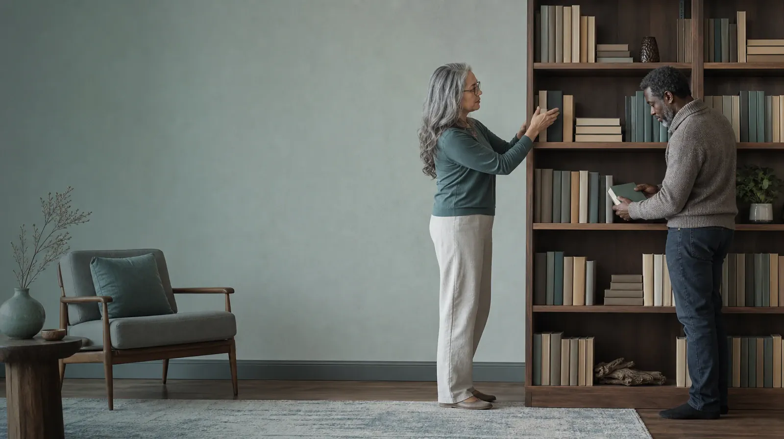 Questions After Returning to Ambien Use in South Florida | Two adults sort plain books on a home bookcase Two adults sort plain books on a home bookcase · Questions After Returning to Ambien Use in South Florida