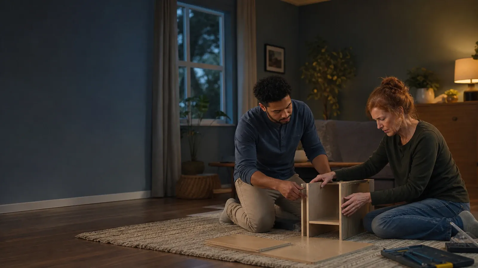 Returning Home After Treatment for Ativan Use in South Florida | Two adults assemble a small shelf together Two adults assemble a small shelf together · Returning Home After Treatment for Ativan Use in South Florida