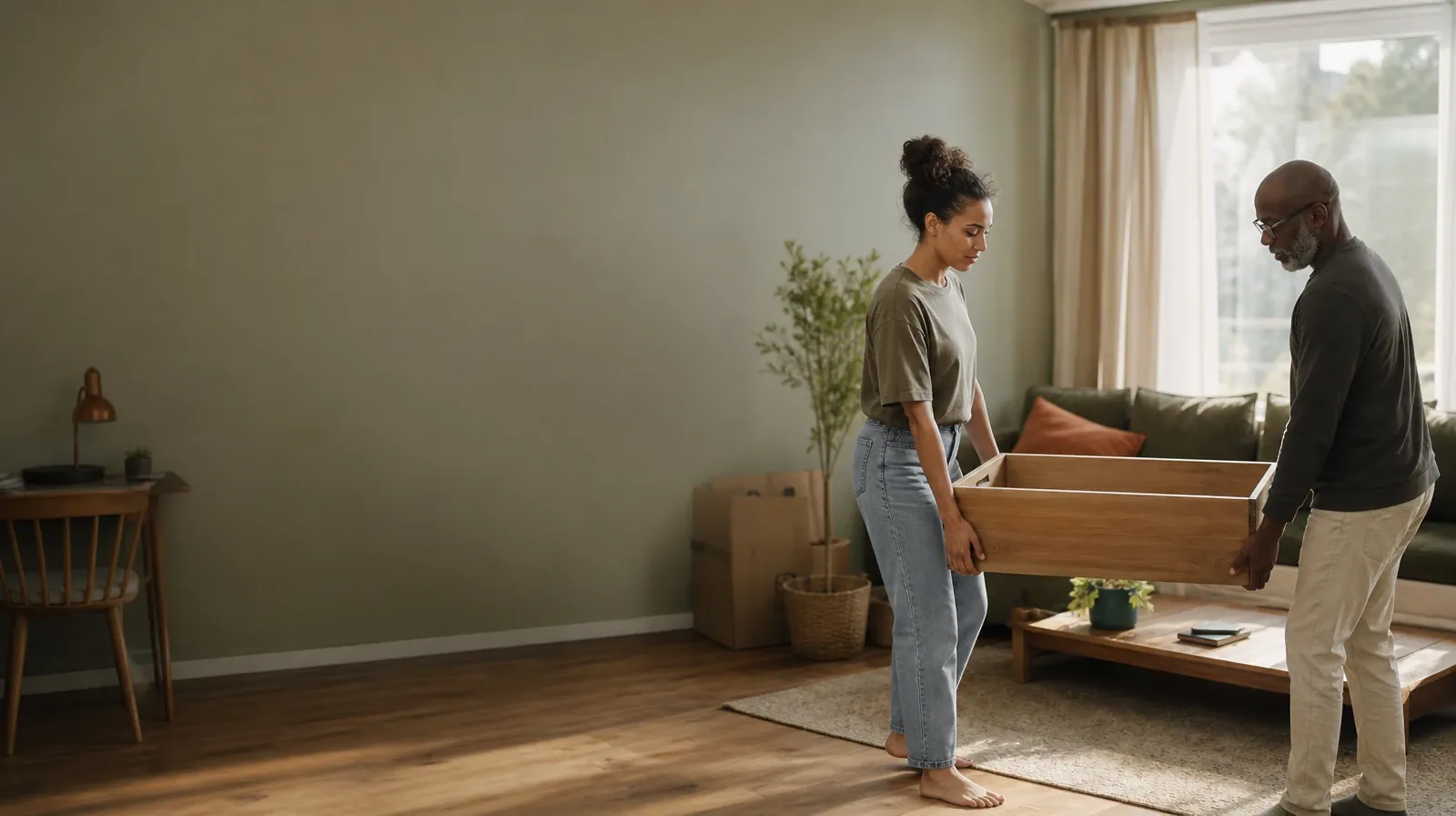 Two adults carry an empty wooden box together · Asking for an Assessment for Barbiturates Use in South Florida