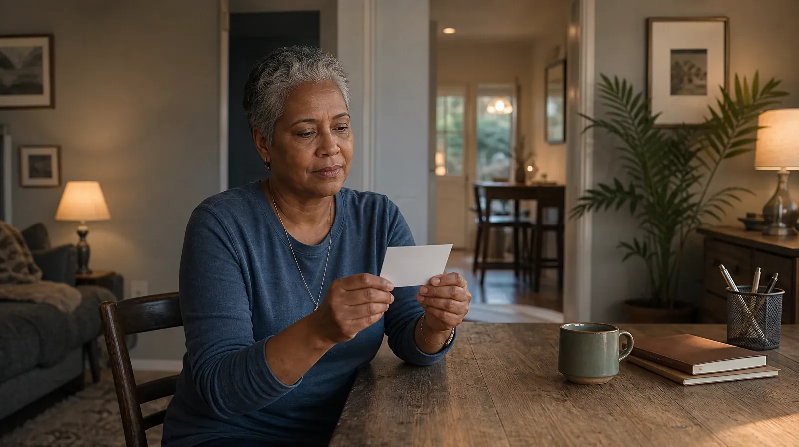 An adult holds a small blank card above a table · Recognizing Concerns About Barbiturates Use in South Florida