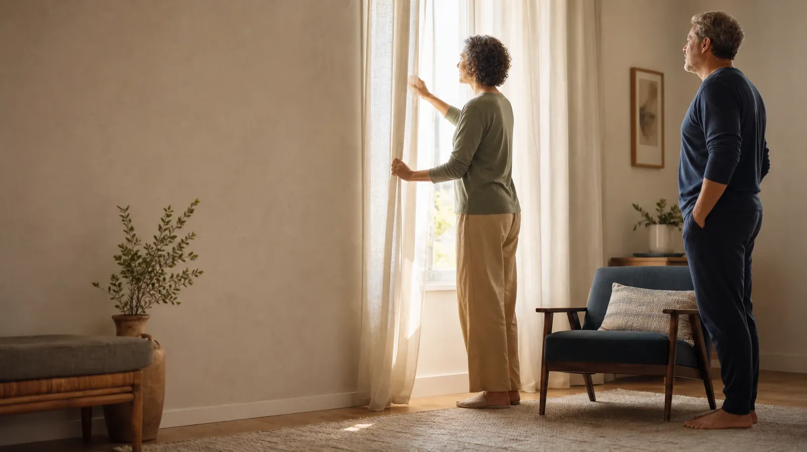 Overdose Response Preparation and Codeine Use in South Florida | An adult opens curtains while another waits nearby An adult opens curtains while another waits nearby · Overdose Response Preparation and Codeine Use in South Florida