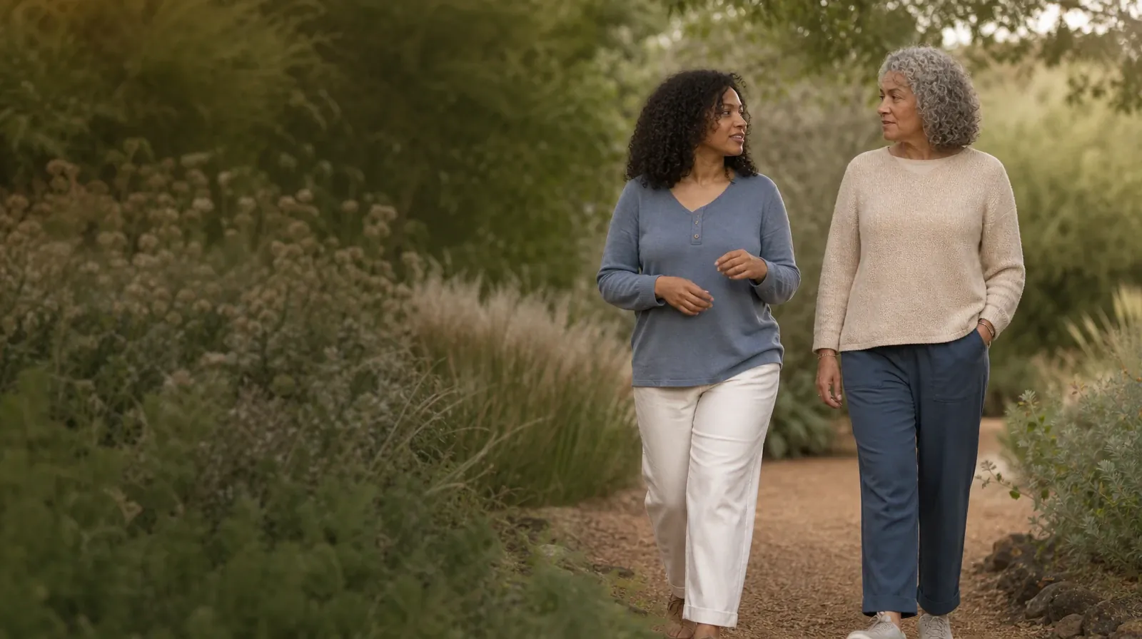 Pain and Treatment Questions About Codeine Use in South Florida | Two adults walk and talk on a quiet garden path Two adults walk and talk on a quiet garden path · Pain and Treatment Questions About Codeine Use in South Florida