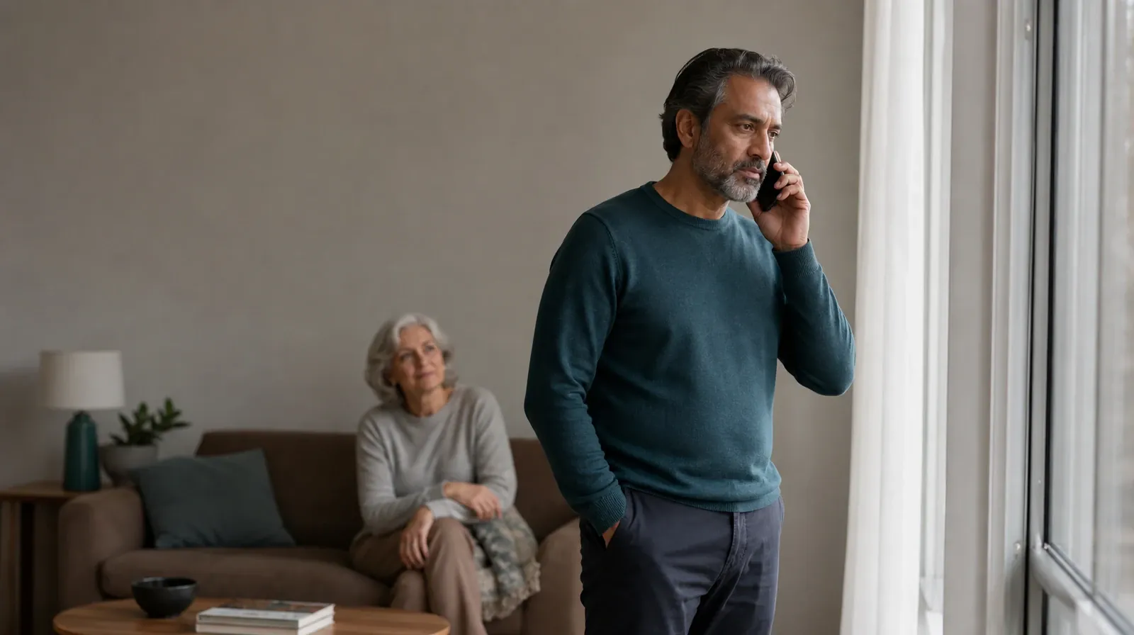 An adult makes a private phone call with support nearby · Treatment Cost Questions About Codeine Use in South Florida