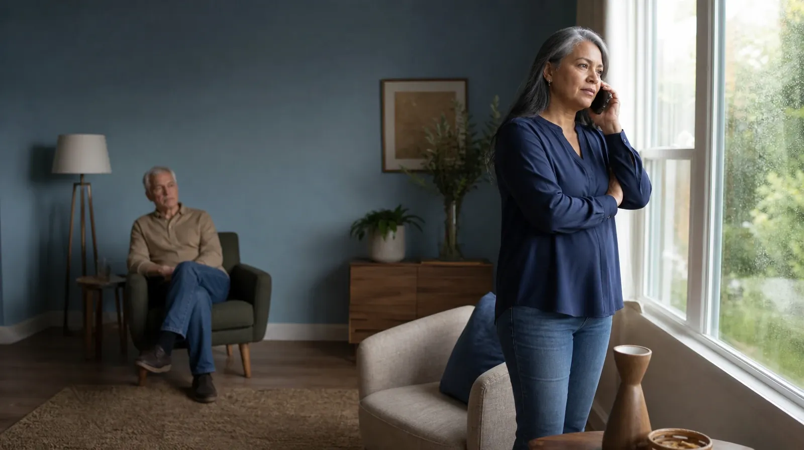 An adult makes a private phone call with support nearby · Supporting a Partner With Crack Cocaine Use in South Florida