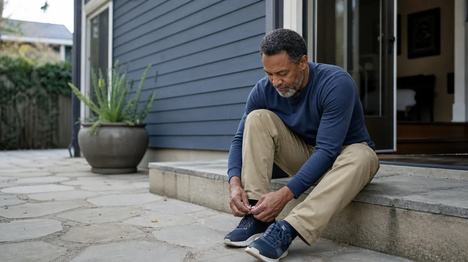 Gabapentin Use With Other Substances | An adult ties a shoe on a low home step An adult ties a shoe on a low home step · Gabapentin Use With Other Substances