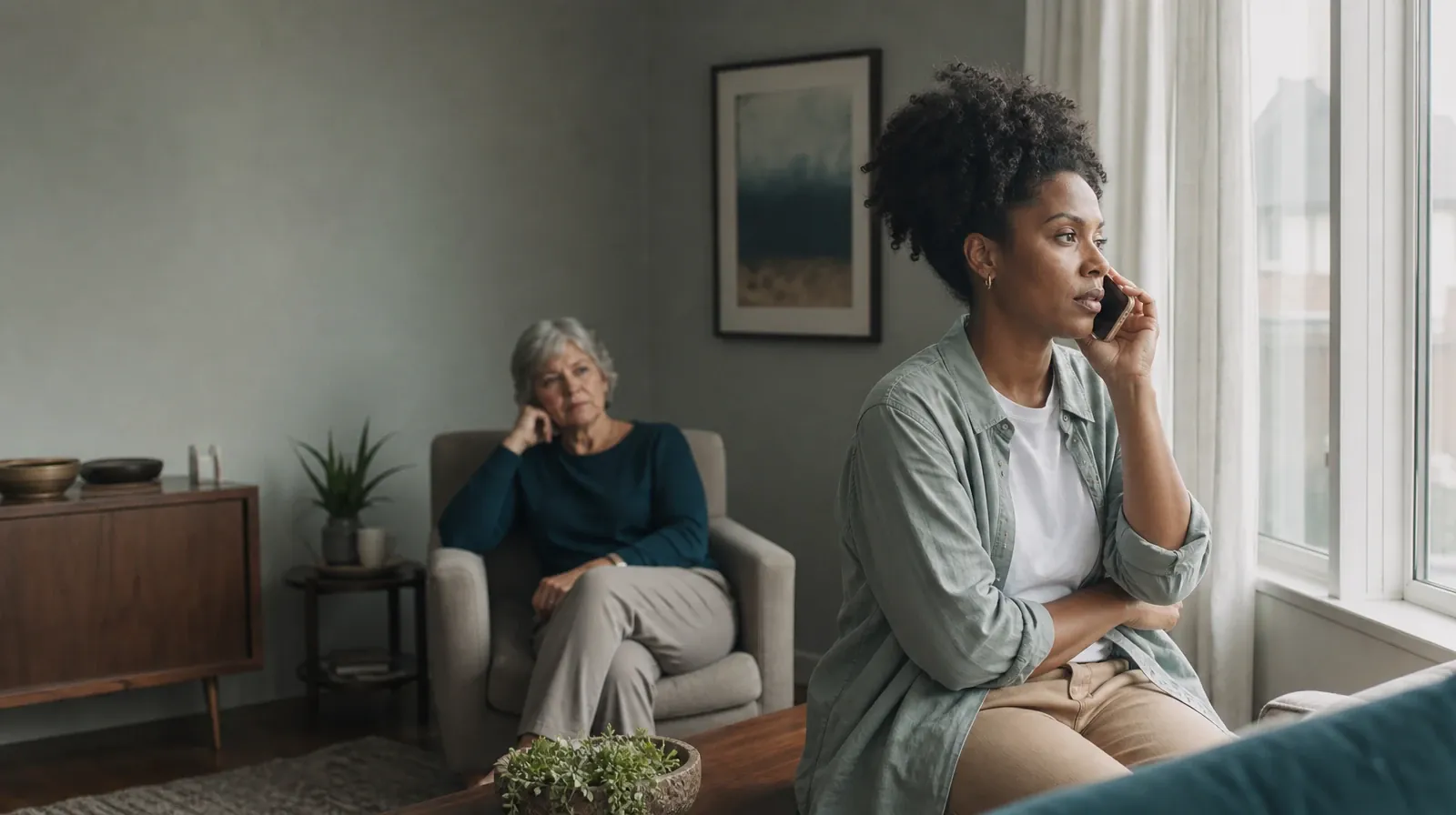 Building Support Around Recovery From GHB Use in South Florida | An adult makes a private phone call with support nearby An adult makes a private phone call with support nearby · Building Support Around Recovery From GHB Use in South Florida